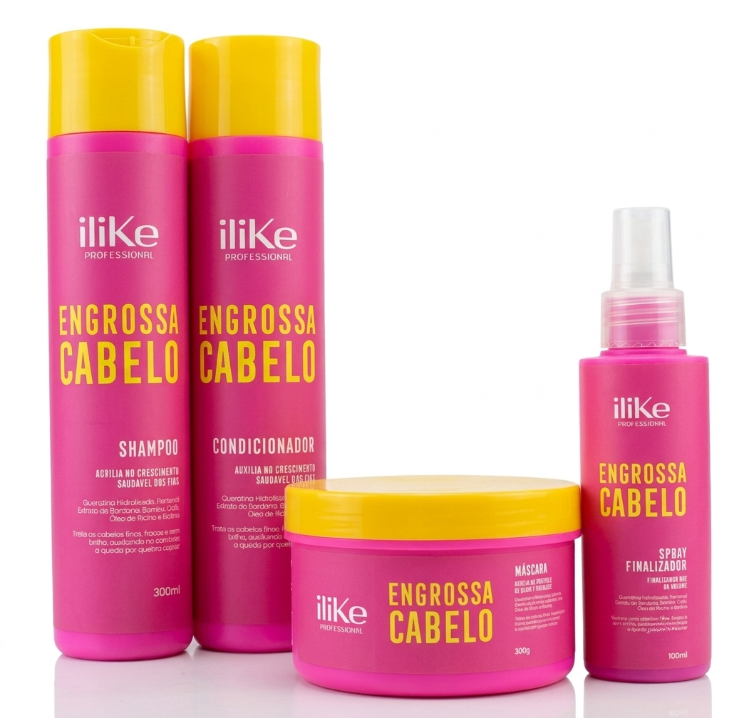 Engrossa Cabelo Kit - 4 Produtos
