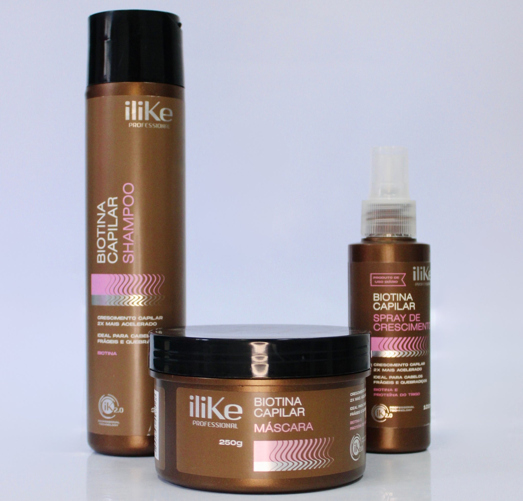 Biotina Capilar Tratamento Cresce e Fortalece Cabelo - 03 Produtos