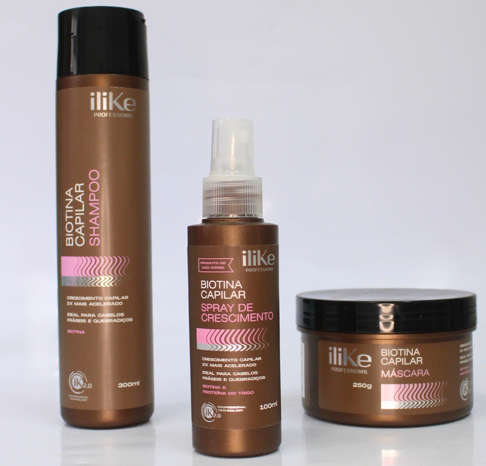 Biotina Capilar Tratamento Cresce e Fortalece Cabelo - 03 Produtos