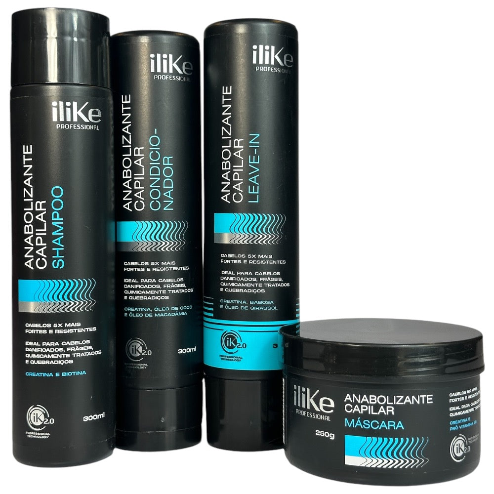 iLike Anabolizante Capilar Kit Reconstrução Completa - 04 Produtos