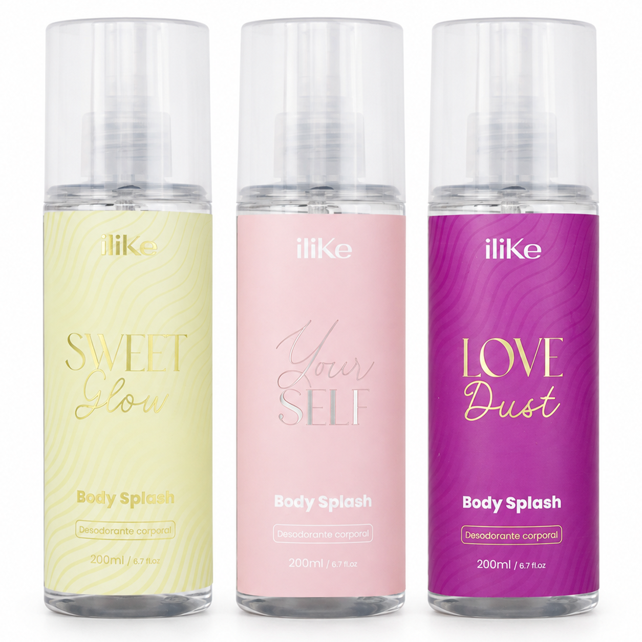 Kit 3 Body Splash - Pure Crush, Love Dust, Sweet Glow