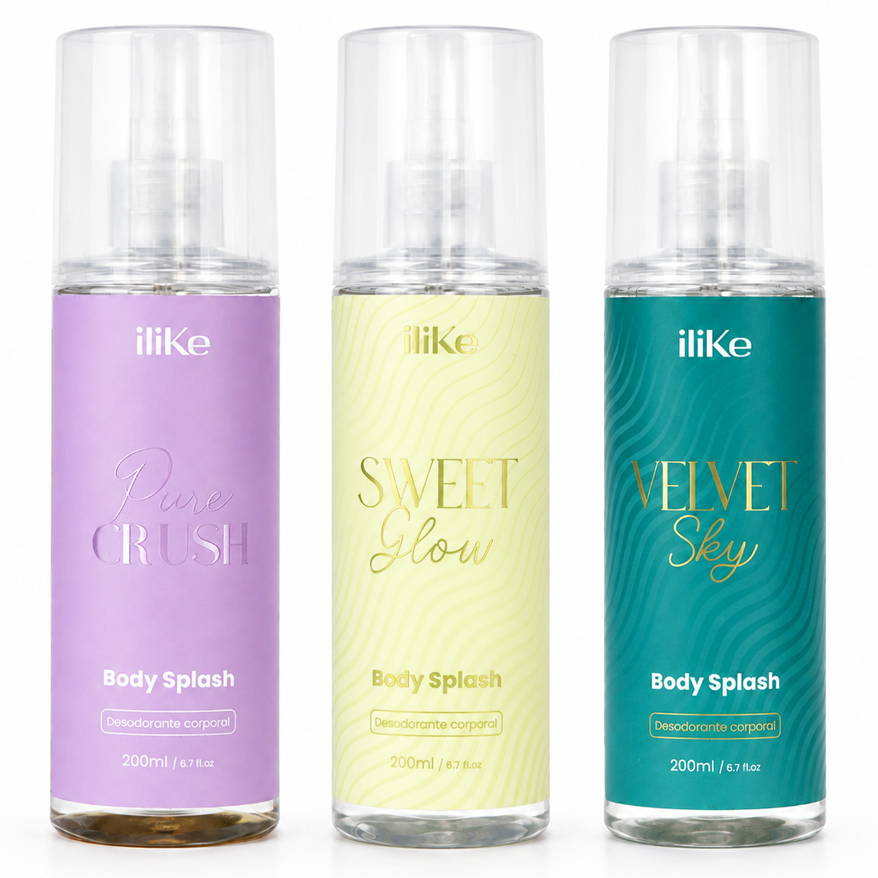Kit 3 Body Splash - Pure Crush, Velvet Sky, Sweet Glow