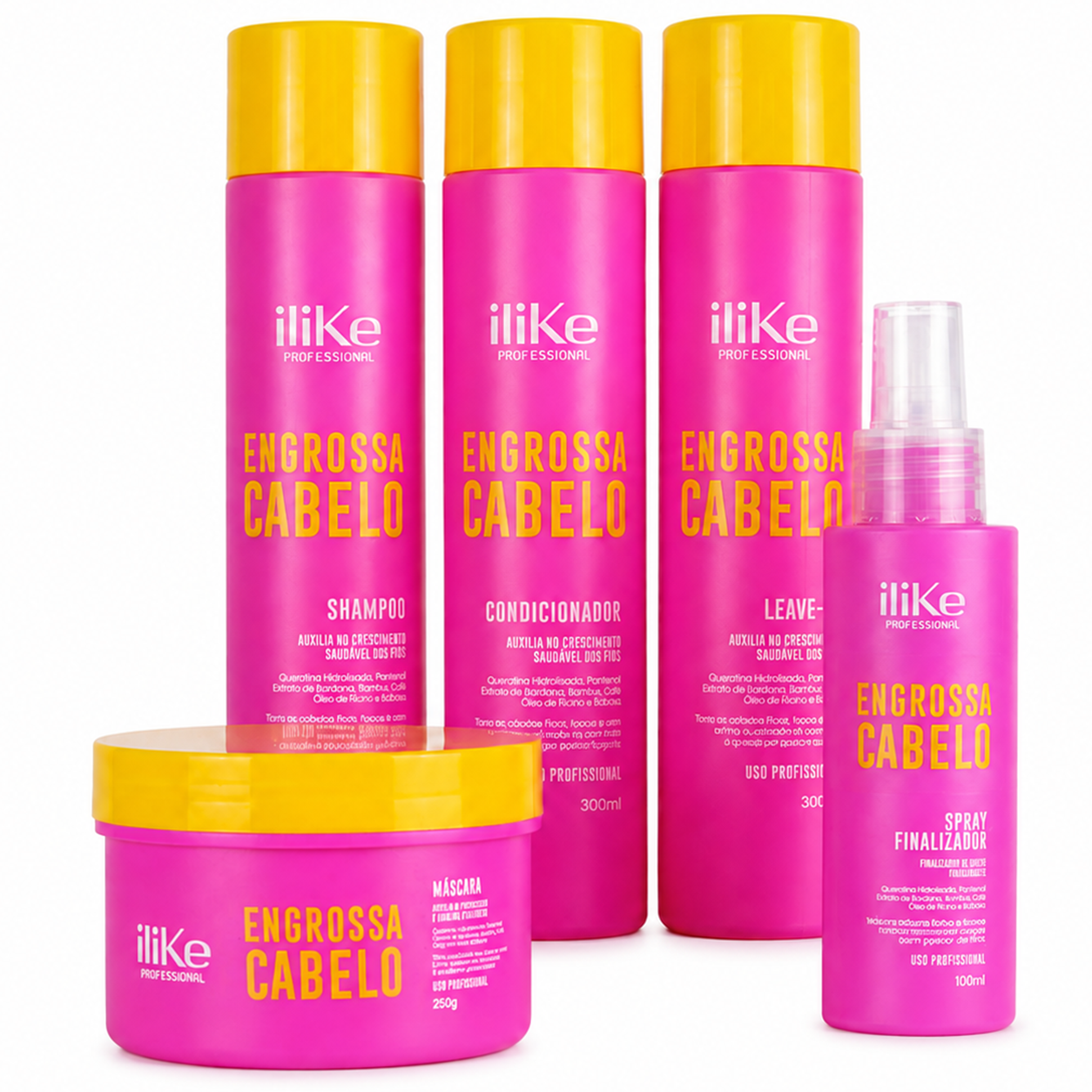 Engrossa Cabelo Kit Completo - 5 Produtos