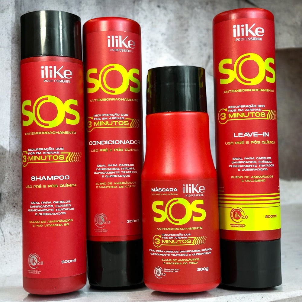 iLike SOS Antiemborrachamento Kit Reconstrutor Recuperação Imediata - 4 Produtos