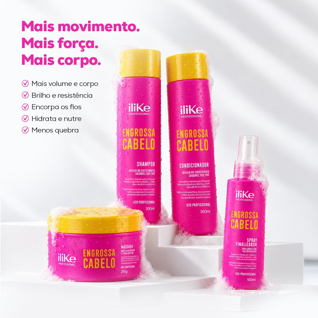 Engrossa Cabelo Kit - 4 Produtos