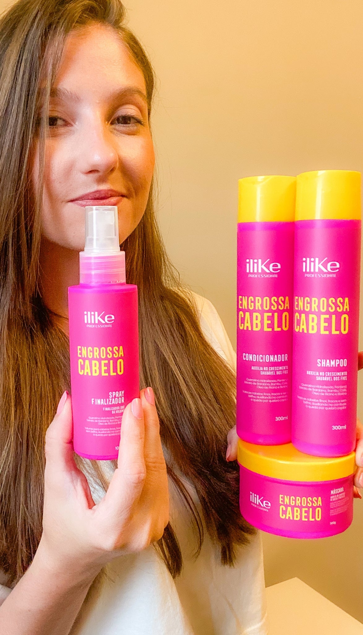Cliente real iLike com o Engrossa Cabelo