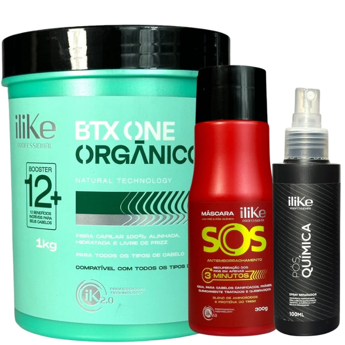 iLike Kit Liso Orgânico Perfeito Profissional - 3 Produtos